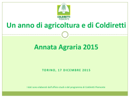 Un anno di agricoltura e di Coldiretti