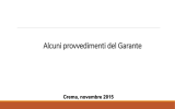 Alcuni provvedimenti del Garante