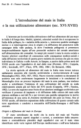 L`introduzione del mais in Italia e la sua utilizzazione alimentare