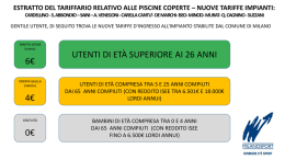 la presentazione delle tariffe di accesso alle piscine