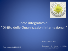 Il Diritto delle Organizzazioni internazionali