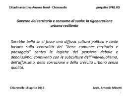 Governo del territorio e consumo-Spre.ko di suolo: la rigenerazione