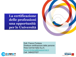 La certificazione delle professioni una opportunità per le