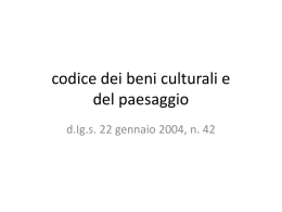 codice dei beni culturali e del paesaggio