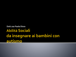 Abilita* Sociali da insegnare ai bambini