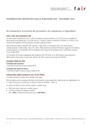 Da trasmettere al Servizio del personale e da comunicare ai