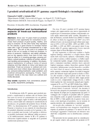 I prodotti ortofrutticoli di IV gamma: aspetti fisiologici e tecnologici