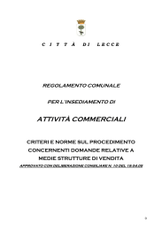 Reg. comunale insediamento attività commerciali