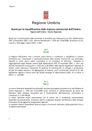 Bando per la riqualificazione delle imprese commerciali dell`Umbria