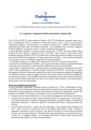 Pagamenti transazioni commerciali e interessi di mora II semestre