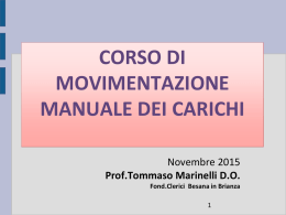 CORSO DI MOVIMENTAZIONE MANUALE DEI CARICHI