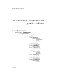 Inquadramento sistematico* dei generi considerati