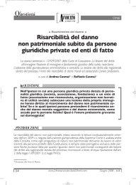 Risarcibilità del danno non patrimoniale subito da