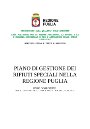 piano di gestione dei rifiuti speciali nella regione puglia