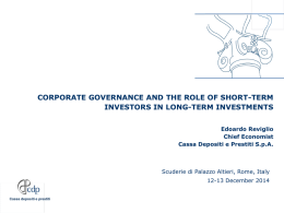 Corporate governance and the role of short term investors in Long