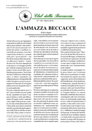 l`ammazza beccacce - giornale della beccaccia