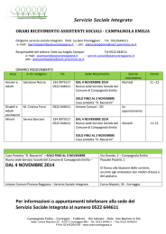 Scarica il PDF degli Orari di ricevimento assistenti sociali