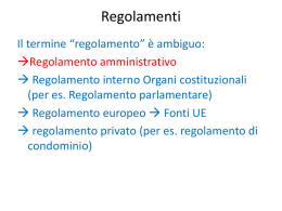 Regolamenti - di Roberto Bin