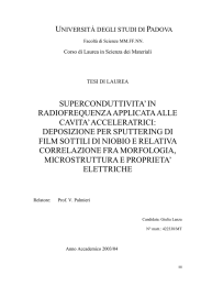 deposizione per sputtering di film sottili di niobio