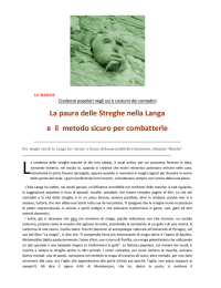 La paura delle Streghe nella Langa e il metodo sicuro per combatterle