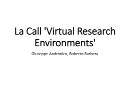 La Call `Virtual Research Environments`