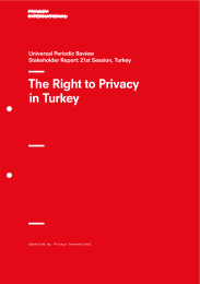The Right to Privacy in Turkey