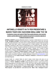 ANTONELLO VENDITTI presenta in tv il tour di