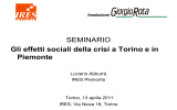 Gli effetti sociali della crisi a Torino e in Piemonte