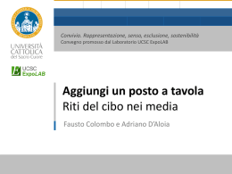 Aggiungi un posto a tavola. Riti del cibo nei media