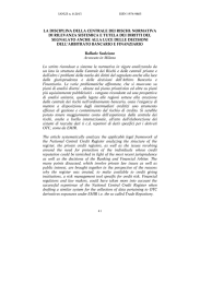 Raffaele Scalcione, La disciplina della centrale dei rischi