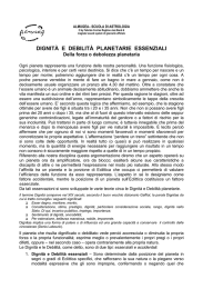 Dignità e Debilità Planetarie Essenziali