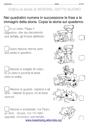 Ordino la storia di NERONE, GATTO BUONO Nei quadratini numera