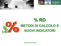 metodi di calcolo e nuovi indicatori