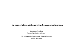 La prescrizione dell`esercizio fisico come farmaco