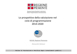 Le prospettive della valutazione nel ciclo di programmazione 2014