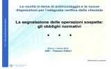 Le segnalazioni di operazioni sospette