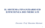 IL SISTEMA FINANZIARIO ED EFFICIENZA DEI MERCATI