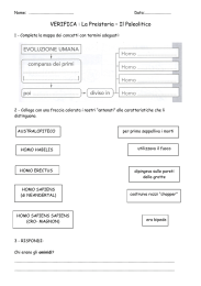 verifica storia "IL PALEOLITICO"