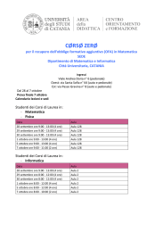 CØRSO ZERØ di Matematica - cdl in Matematica / Fisica / Informatica