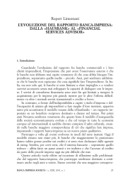 Rupert Limentani L`EVOLUZIONE DEL RAPPORTO BANCA