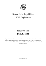 Senato della Repubblica XVII Legislatura Fascicolo Iter DDL S. 2400