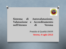 Sistema di Autovalutazione, Valutazione e Accreditamento nell