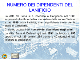 NUMERO DEI DIPENDENTI DEL LANIFICIO