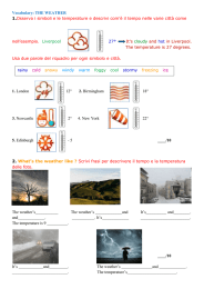 Vocabulary: THE WEATHER 1.Osserva i simboli e le temperature e