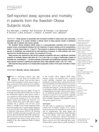 Self-reported sleep apnoea and mortality in patients from the Swedish Obese