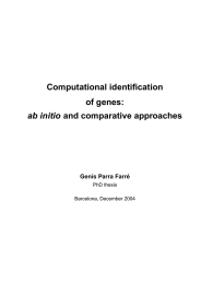 Computational identification of genes: ab initio Genís Parra Farré