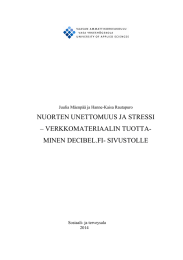 NUORTEN UNETTOMUUS JA STRESSI – VERKKOMATERIAALIN TUOTTA- MINEN DECIBEL.FI- SIVUSTOLLE