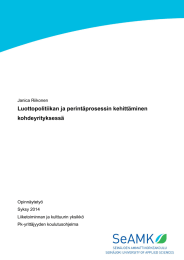 Luottopolitiikan ja perintäprosessin kehittäminen kohdeyrityksessä