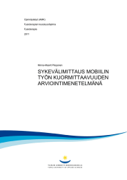 SYKEVÄLIMITTAUS MOBIILIN TYÖN KUORMITTAAVUUDEN ARVIOINTIMENETELMÄNÄ