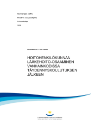 HOITOHENKILÖKUNNAN LÄÄKEHOITO-OSAAMINEN VANHAINKODISSA